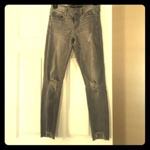 Destroyed ankle jean leggings